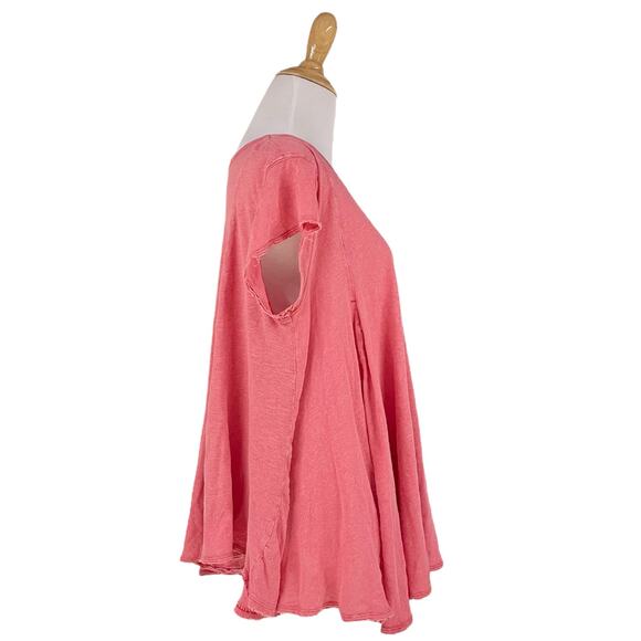 WE THE FREE Sylvia Oversized Worn-In Linen Swing Tee w/ Bleach Spots Size XS - Picture 3 of 8